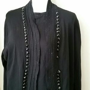 Sophia Ricci beaded black knit twin set sz 1X